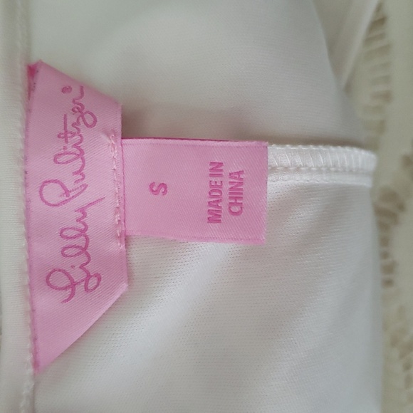 Lilly Pulitzer Topanga Dress Small Cream Crochet Lace Beach Coastal Vacation - Picture 11 of 15